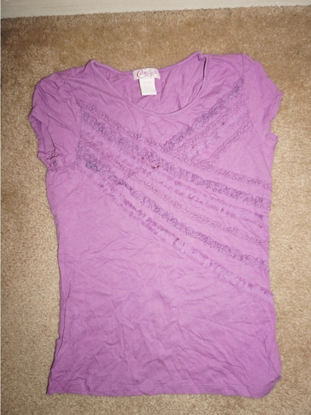 Candie's Lavender Ruffle Short Sleeve Tee